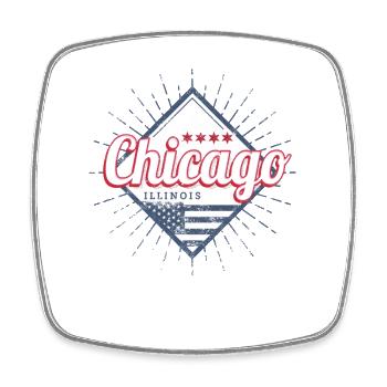 Chicago dans l’Illinois Souvenir des États-Unis - Magnet carré - blanc - Devant
