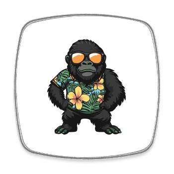 Gorilla Comic Urlaub - Viereckiger Kühlschrankmagnet - Weiß - Vorne