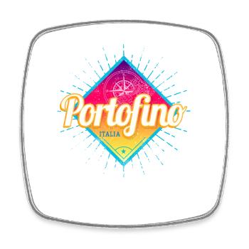 Portofino in Ligurien Italien Vintage Souvenir - Viereckiger Kühlschrankmagnet - Weiß - Vorne