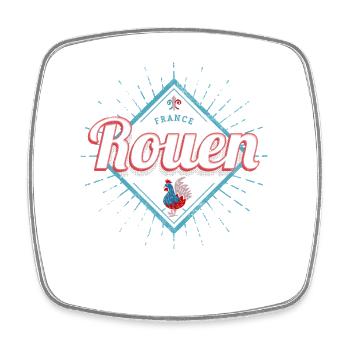Rouen Normandie in Frankreich mit Hahn Souvenir - Viereckiger Kühlschrankmagnet - Weiß - Vorne