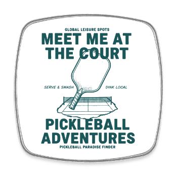 Joueur drôle de pickleball adore le filet de terrain de pickleball - Magnet carré - blanc - Devant
