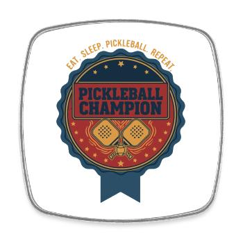 Pickleball Champion Eat Sleep Pickleball Repeat - Square fridge magnet - white - Front