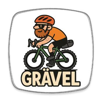 Gravel Biker  - Viereckiger Kühlschrankmagnet - Weiß - Vorne