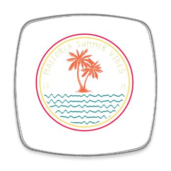 Mallorca Summer vipe Paradise Urlaub Trip Vibes - Viereckiger Kühlschrankmagnet - Weiß - Vorne