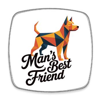 Dog T-Shirt Man's Best Friend - Square fridge magnet - white - Front