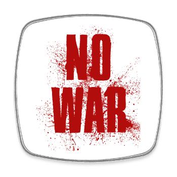 NO WAR – Statement for peace against war - Square fridge magnet - white - Front