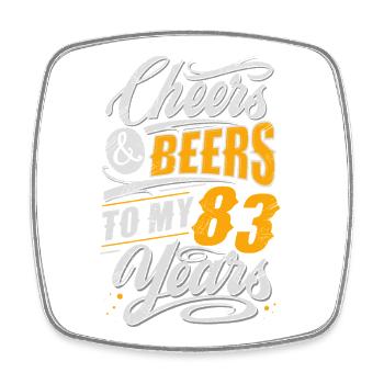 83. Geburtstag - Viereckiger Kühlschrankmagnet - Weiß - Vorne