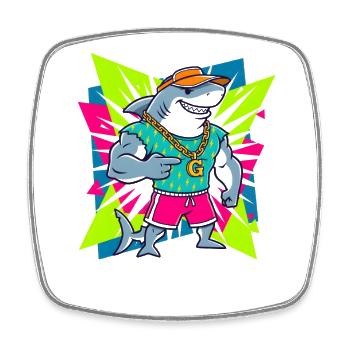 Rocker Heavy Metal Animal Guitar Rock Musique - Magnet carré - blanc - Devant