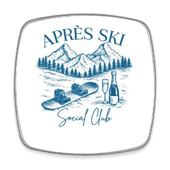 Après Ski Social Club Snowboard - Square fridge magnet - white - Front
