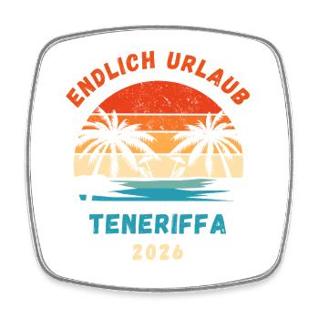 Teneriffa Urlaub 2026 Kanaren Reise Outfit - Viereckiger Kühlschrankmagnet - Weiß - Vorne