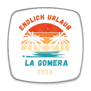 La Gomera Urlaub 2026 Kanaren Reise Outfit - Viereckiger Kühlschrankmagnet - Weiß - Vorne