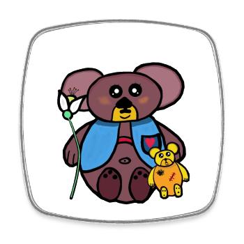 Teddy Teddy Bears Kids Child Bear - Square fridge magnet - white - Front