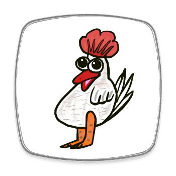 Chickens Chicken Cartoon - Square fridge magnet - white - Front