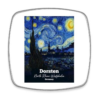Dorsten, Allemagne, Nuit étoilée - Magnet carré - blanc - Devant