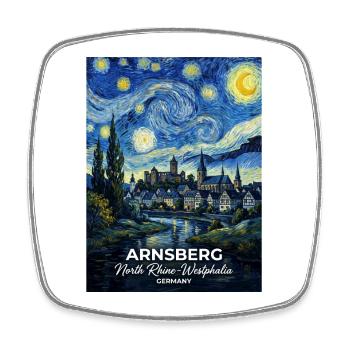 Arnsberg Germany Starry Night - Square fridge magnet - white - Front