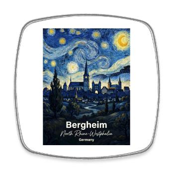 Bergheim Germany Sternennacht  - Viereckiger Kühlschrankmagnet - Weiß - Vorne