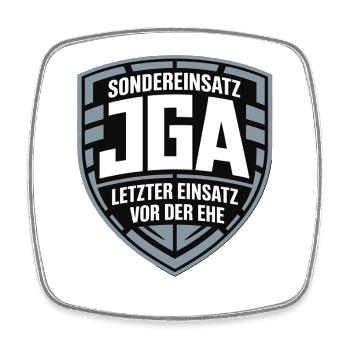  Sondereinsatz JGA – Letzter Einsatz vor der Ehe - Viereckiger Kühlschrankmagnet - Weiß - Vorne