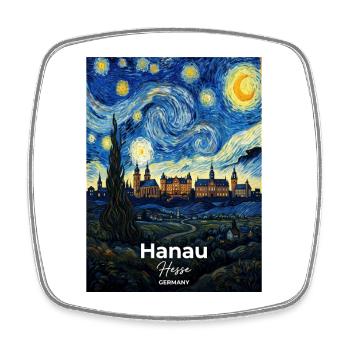 Hanau Germany Starry Night - Square fridge magnet - white - Front