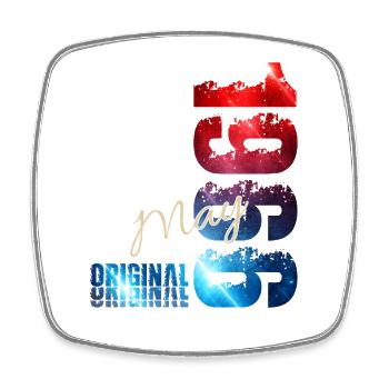 60th Birthday Gift Husband Original May 1966 - Square fridge magnet - white - Front