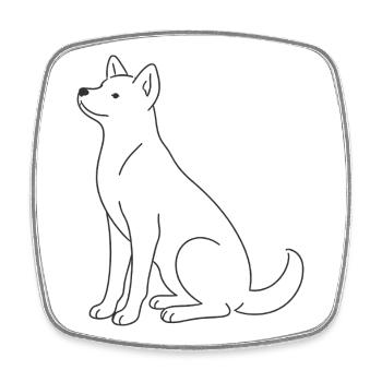 Dog Line Art Minimalist Pet Design - Square fridge magnet - white - Front
