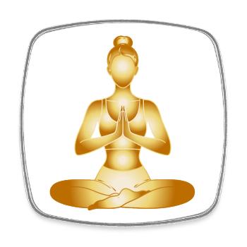Golden Yoga Woman Meditation Luxury Design - Square fridge magnet - white - Front