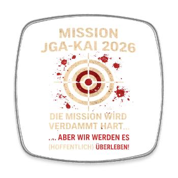 Mission JGA-Kai 2026 Zielscheibe - Viereckiger Kühlschrankmagnet - Weiß - Vorne