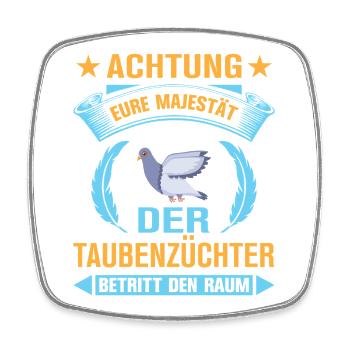Taube Taubenzüchter Brieftaubensport Taubenverein - Viereckiger Kühlschrankmagnet - Weiß - Vorne