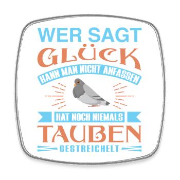Taube Taubenzüchter Brieftaubensport Taubenverein - Viereckiger Kühlschrankmagnet - Weiß - Vorne