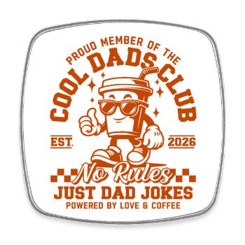 Dad 2026 Gift - Cool Dads Club - Square fridge magnet - white - Front