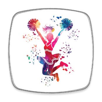 Cheerpom pom girls Mom Cheerleading - Magnet carré - blanc - Devant
