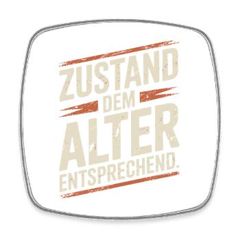 Zustand Dem Alter Entsprechend Oldtimer Geburtstag - Viereckiger Kühlschrankmagnet - Weiß - Vorne
