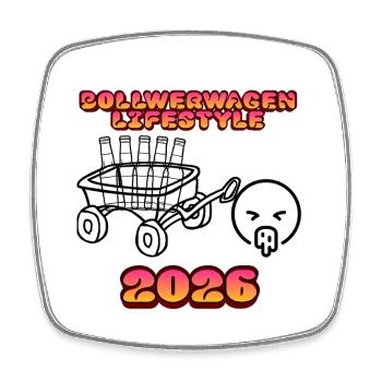 Handcart Lifestyle 2026 – Father's Day Tour Retro - Square fridge magnet - white - Front