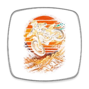 Dirtbike Dirt Bike Motocross - Square fridge magnet - white - Front