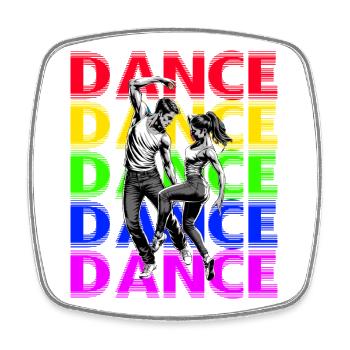 Dance Passion Dancing Colorful Expression - Square fridge magnet - white - Front