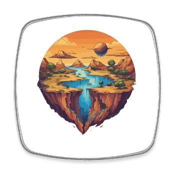 Fascinating fantasy world of the chasm landscape in the - Square fridge magnet - white - Front