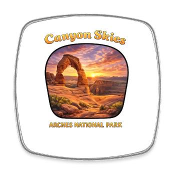 Delicate Arch Utah Desert Adventure Hiking Sonnenu - Square fridge magnet - white - Front