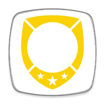 Golden Crest Fußballball-Emblem - Viereckiger Kühlschrankmagnet - Weiß - Vorne