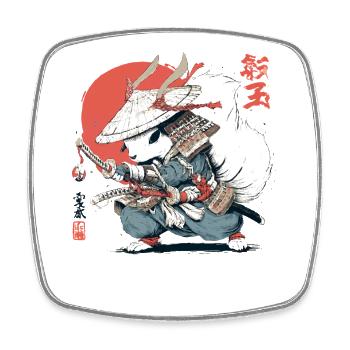 Samurai Squirrel Japanese Warrior Ukiyo-e Style Su - Square fridge magnet - white - Front