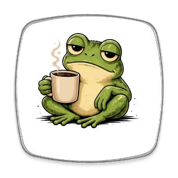 KaffeeFrosch Gemütlichkeit - Square fridge magnet - white - Front