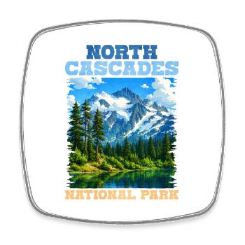 North Cascades National Park Panorama - Square fridge magnet - white - Front