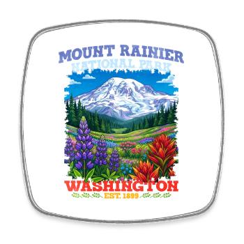 Mount Rainier National Park Washington - Viereckiger Kühlschrankmagnet - Weiß - Vorne