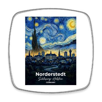 Norderstedt Germany Sternennacht Stil - Viereckiger Kühlschrankmagnet - Weiß - Vorne