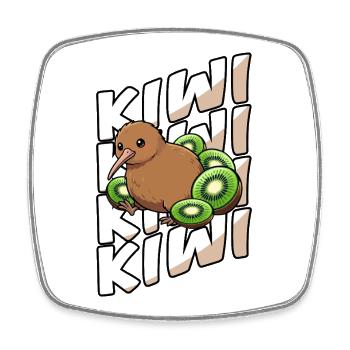 Kiwi-Vogel Kiwi-Frucht Niedlich Kiwi Neuseeländer - Viereckiger Kühlschrankmagnet - Weiß - Vorne