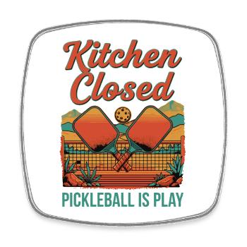 Pickleball-Küche geschlossen Pickleball spielt lustig - Viereckiger Kühlschrankmagnet - Weiß - Vorne