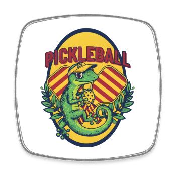 Pickleball Funny Player Ace Pickle Ball Paddles - Viereckiger Kühlschrankmagnet - Weiß - Vorne