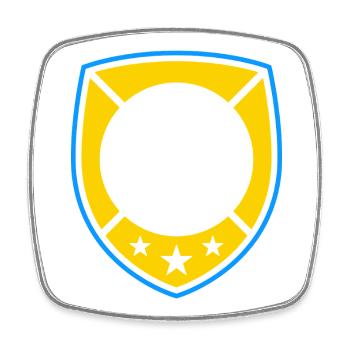 Emblème du ballon de football jaune - Magnet carré - blanc - Devant