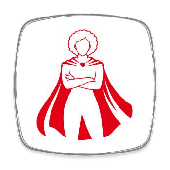 Citation de travailleur social : Héros du travail social - Magnet carré - blanc - Devant