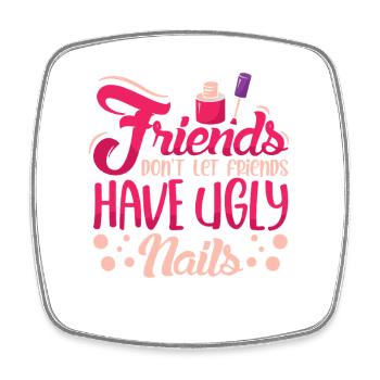 Nail Designer Nail Designer Cosmetics Nail Salon - Square fridge magnet - white - Front