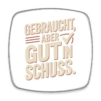 Gebraucht Aber Gut In Schuss Oldtimer GeburtstagGe - Viereckiger Kühlschrankmagnet - Weiß - Vorne