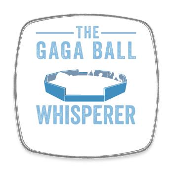 Der Gaga-Ball-Flüsterer - Viereckiger Kühlschrankmagnet - Weiß - Vorne